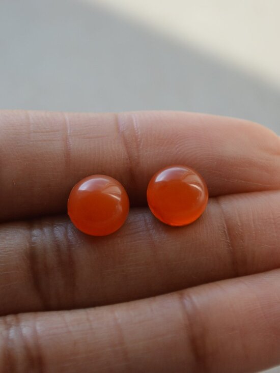 OOAK - Lapis, Carnelian, Jade, Porcelain and Brass Beads  Brass Carnelian Stud Earrings